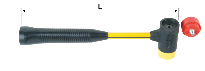 Martillo con bocas intercambiables con mango de fibra de vidrio C Martillo con bocas intercambiables con mango de fibra de vidrio C