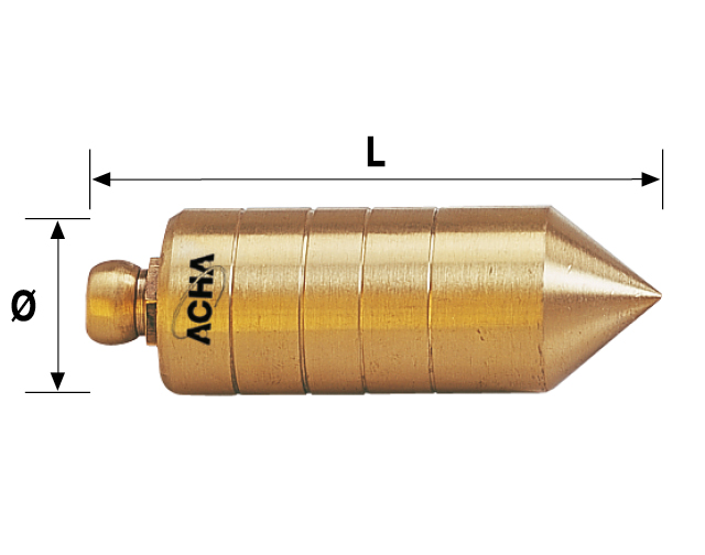 Plomadas de latón macizo con nuez magnética de nylon Plomadas de latón macizo con nuez magnética de nylon