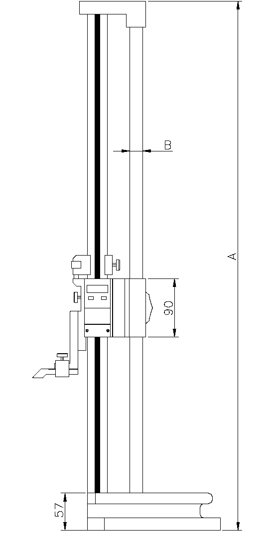 Medidores de altura digitais com roda de rolagem