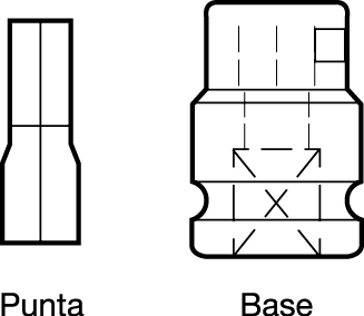 Vasos de impacto 3/4” de punta hexagonal de dos piezas