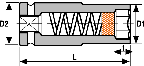 Vasos de impacto de 3/8" magnéticos largos